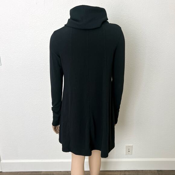 [CAbi] Black Oversized Funnel Neck Long Sleeve A-Line Tunic Dress Size Medium M - Picture 2 of 11
